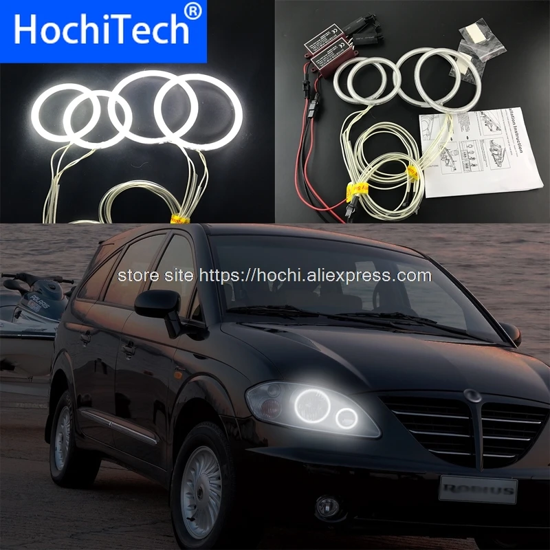 

Белая фара HochiTech 6000K CCFL, комплект глаз ангела демона, Раньи глаза для SsangYong Rodius 2004-2013