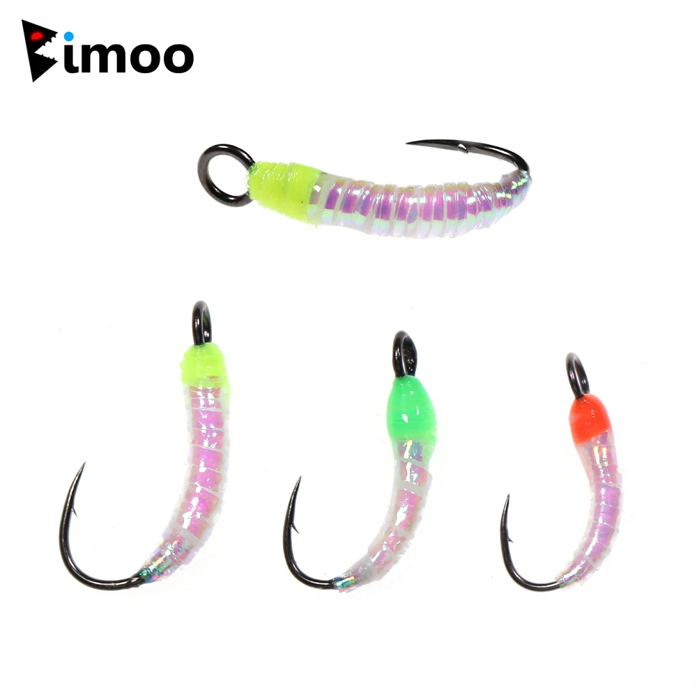 Bimoo-señuelos artificiales de pesca, 9 unidades, 8 #10 #12 #, UV, Flashabou Gliss, cuerpo de ninfas con anzuelo de ojo grande, señuelo de trucha