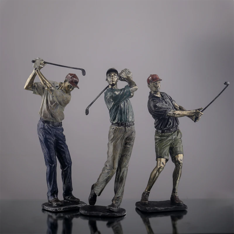 

Nordic Modern Sports Ornaments Golf Figurines & Miniatures Luxury Desk Office Study Decoration Resin Crafts Home Accessories