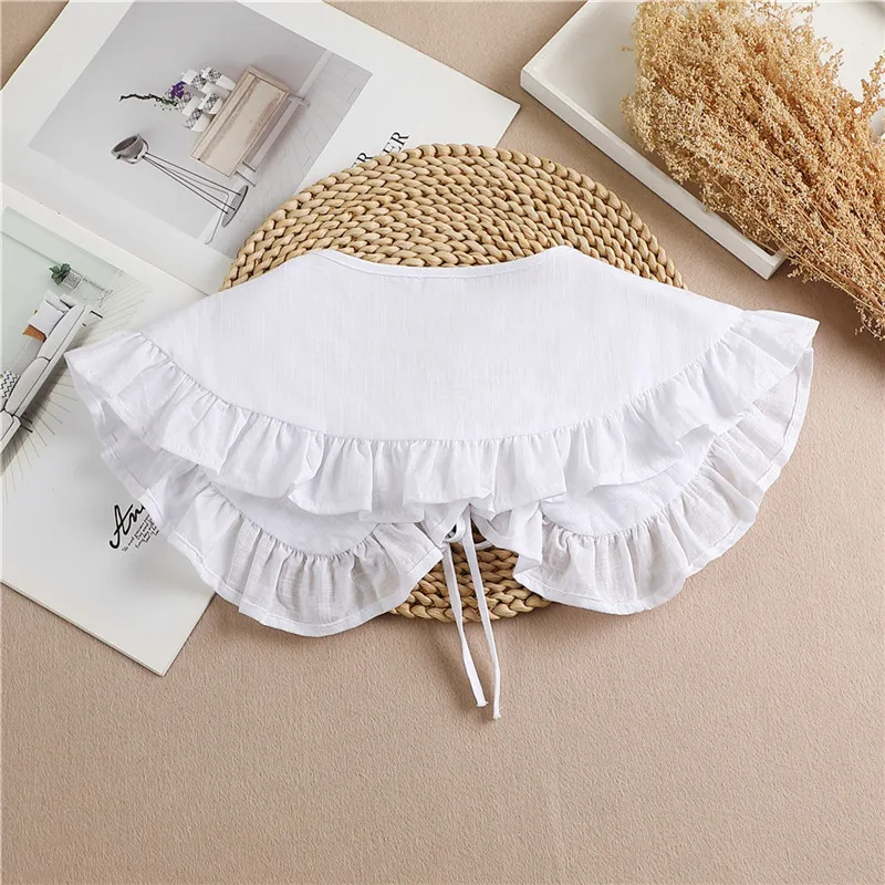 Multifunctional Sunscreen Detachable Doll Fake Collar Shawl Lapel Mesh Embroidery Floral Lace False Collar Clothes Accessory