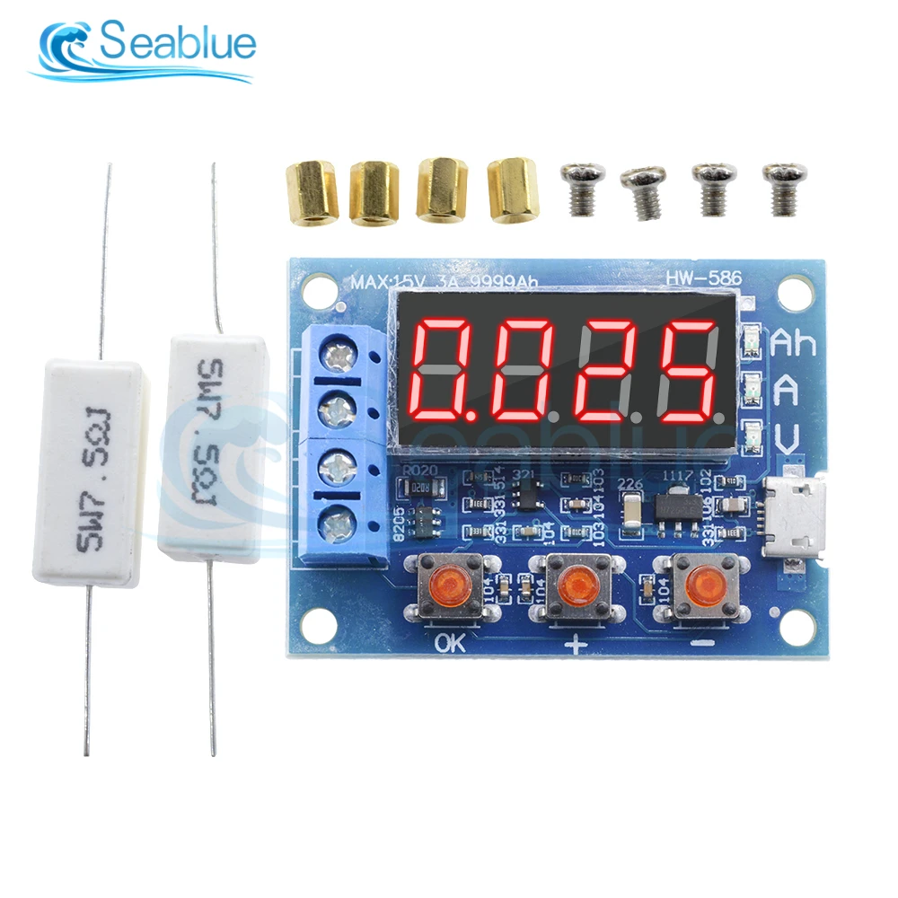 ZB2L3 18650 Battery Tester LED Digital Display Lithium Battery Power Supply Test Resistance Lead-acid Capacity Discharge Meter