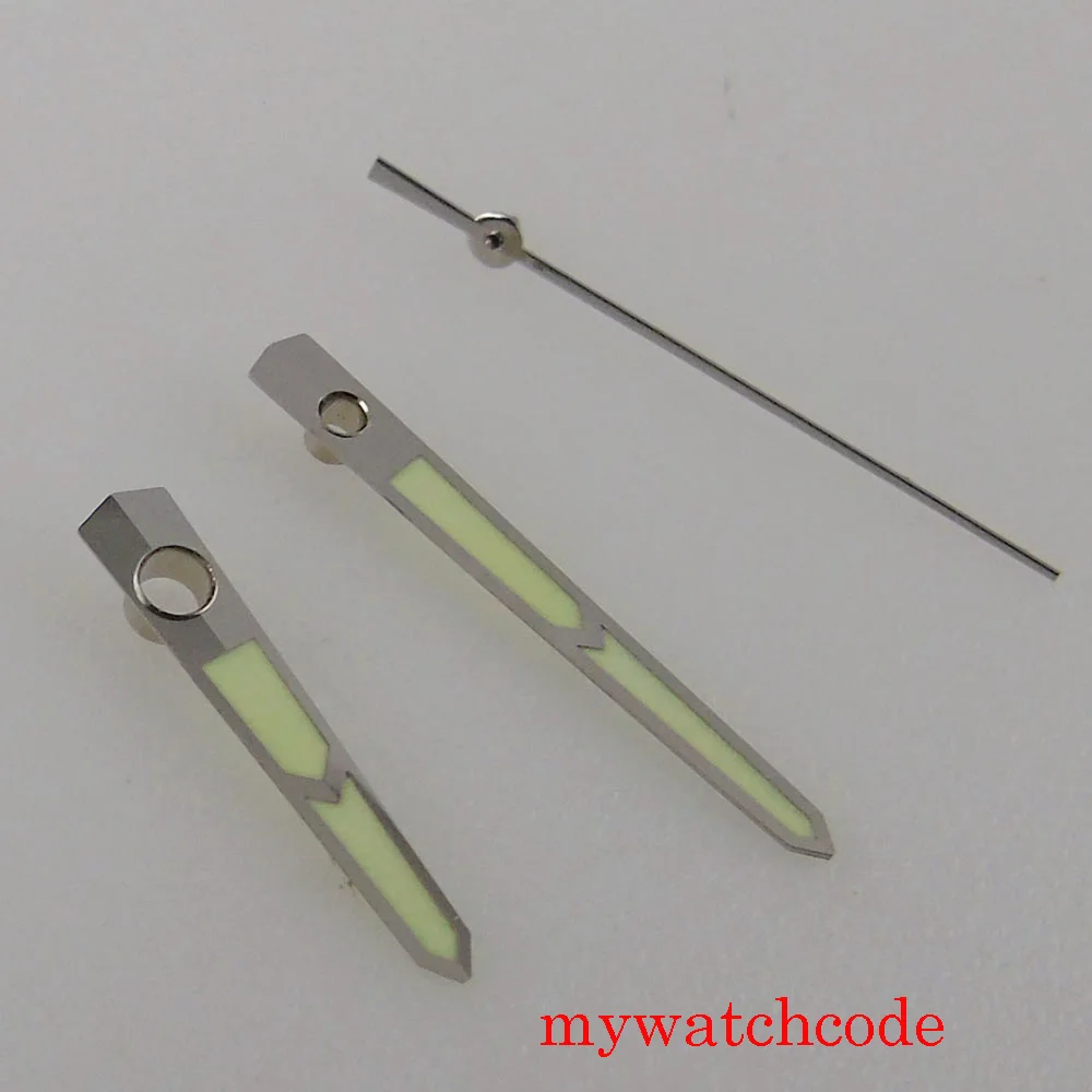 Серебряный цвет часы ручной набор иглы зеленый световой для miyota 8215 821A 8205 Mingzhu 2813 автоматический механизм