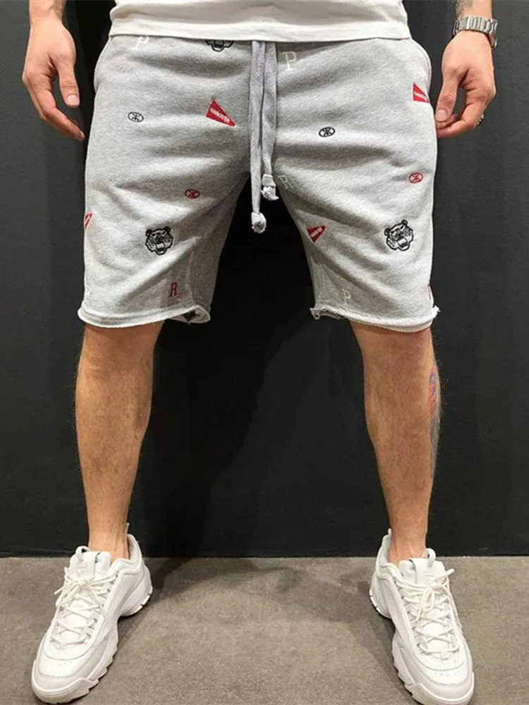 Shorts de mendiant brodés pour hommes, pantalons 5 Piont, pantalons courts Hip Hop, pantalons de sport de plein air, streetwear décontracté, marque tendance, mode estivale