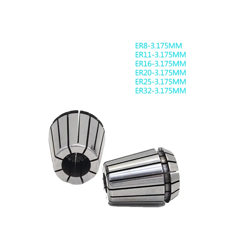 1pc ER8 ER11 ER16 ER20 ER25 ER32 Collet Chunk 3.175MM Spring Collet 1/8