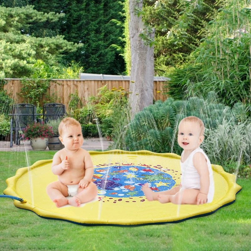 Children's Play Mat Baby Water Mat Games Beach Inflatable Spray Water Cushion Toys Sprinkle Outdoor Splash Water Toy Bath Pad