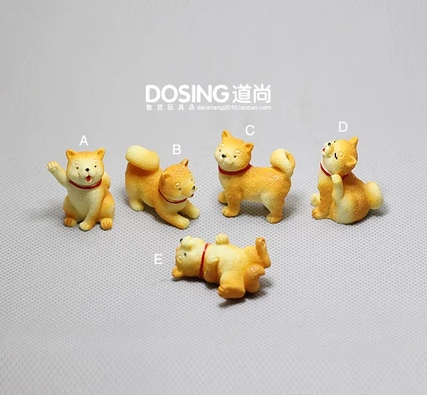 Japanese Shiba Inu Akita Puppy Small Yellow Dog Cute Animal Model Decoration Figurine Action Figures Scene Material Kids Toys