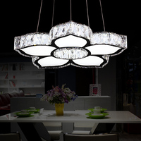 Fashion D470mm 5 Heads Ceiling Light Crystal Flower Shape Ceiling Lighting Foyer Cafeteria Lamp