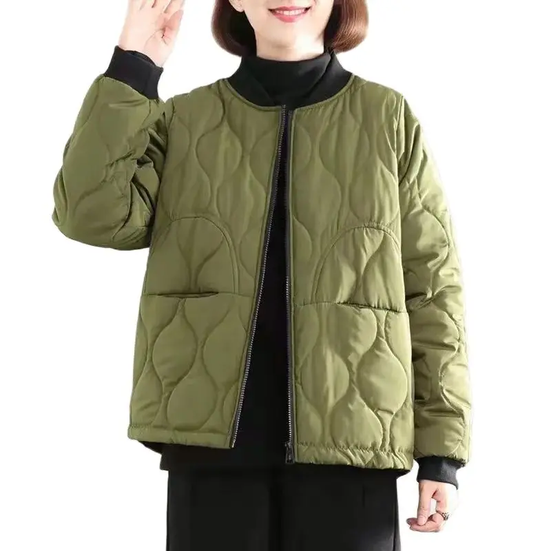 

Thinlight Cotton-padded Women New Winter Korean Jacket Female Loose Covering Meat And Age-reducing Solid Color Casual Coat A924