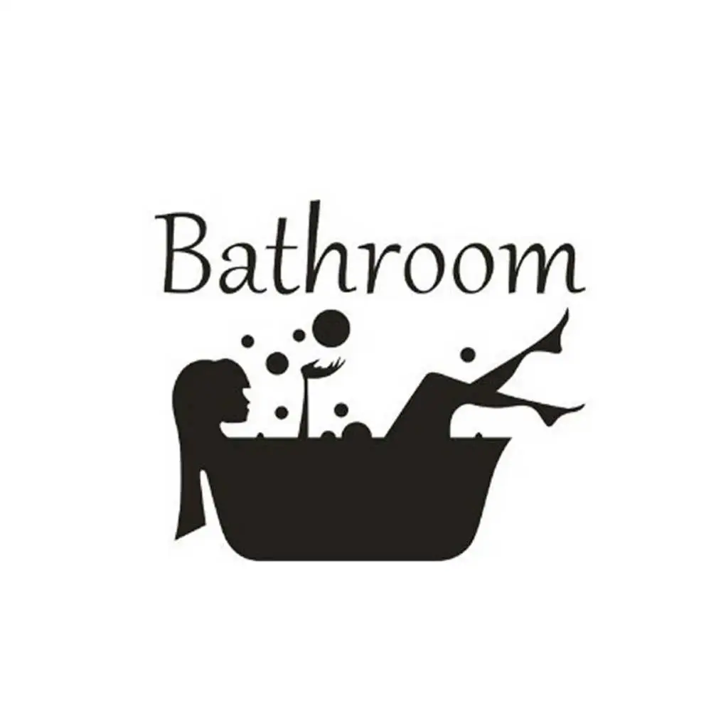 Creative Beauty Shower Pattern Wall Sticker Bathroom Door Window Decoration Mural Bathtub Bathing Decor Decals Home Wallpaper