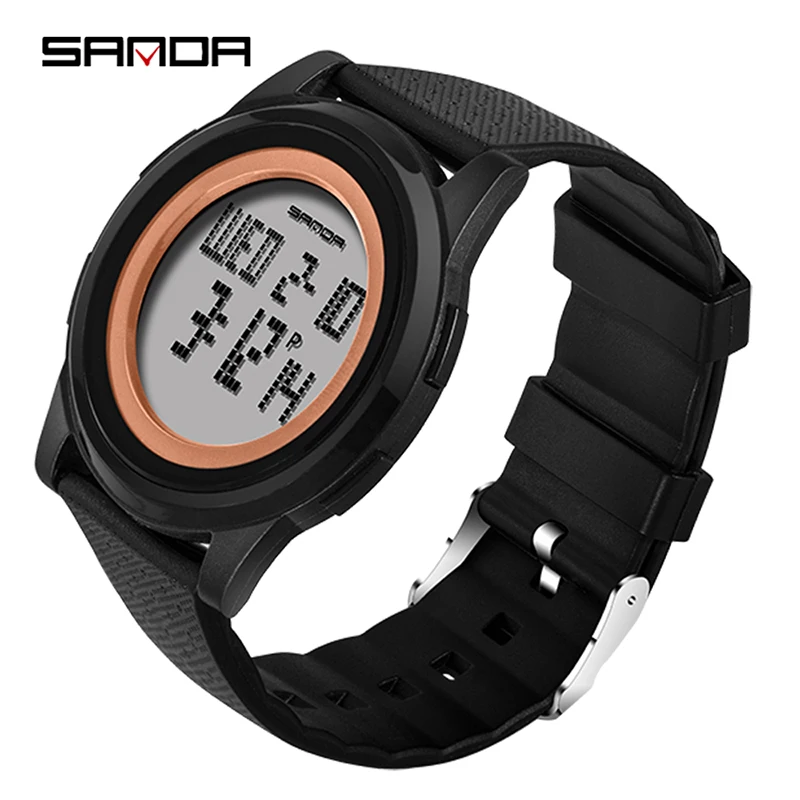 Fashion 9mm Super Slim Sanda Sport Watch Men Brand Luxury Electronic Led Digital Wrist Watches For Male Clock Relogio Masculino