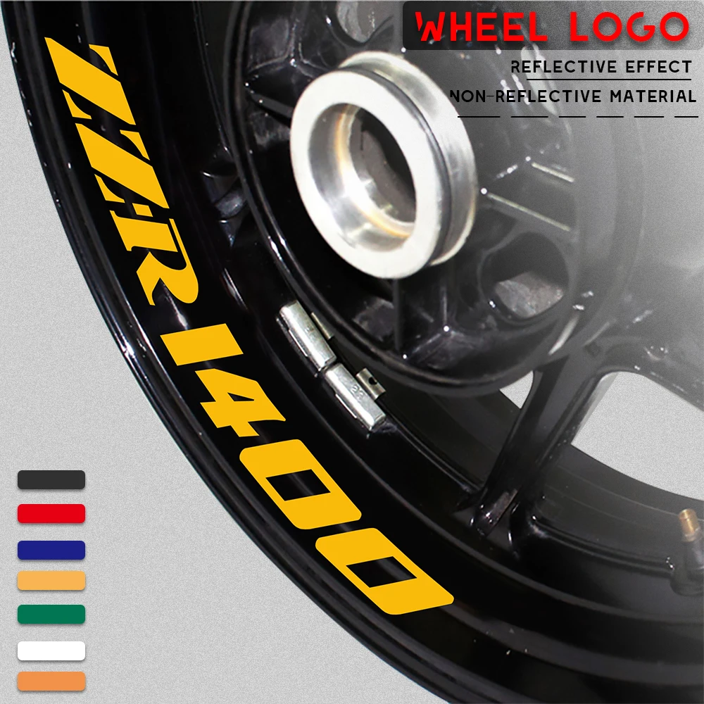 New Motorcycle tire sticker reflective belt bike decal decoration cool waterproof logo for KAWASAKI ZZ-R1400 ZZR1400 zz r1400