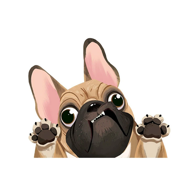 JUYOUHUI Exterior Accessories Vivid Cartoon Dog Car Sticker Fuel Tank Cap Sticker Sunscreen Motorcycle Stickers PVC 13cm