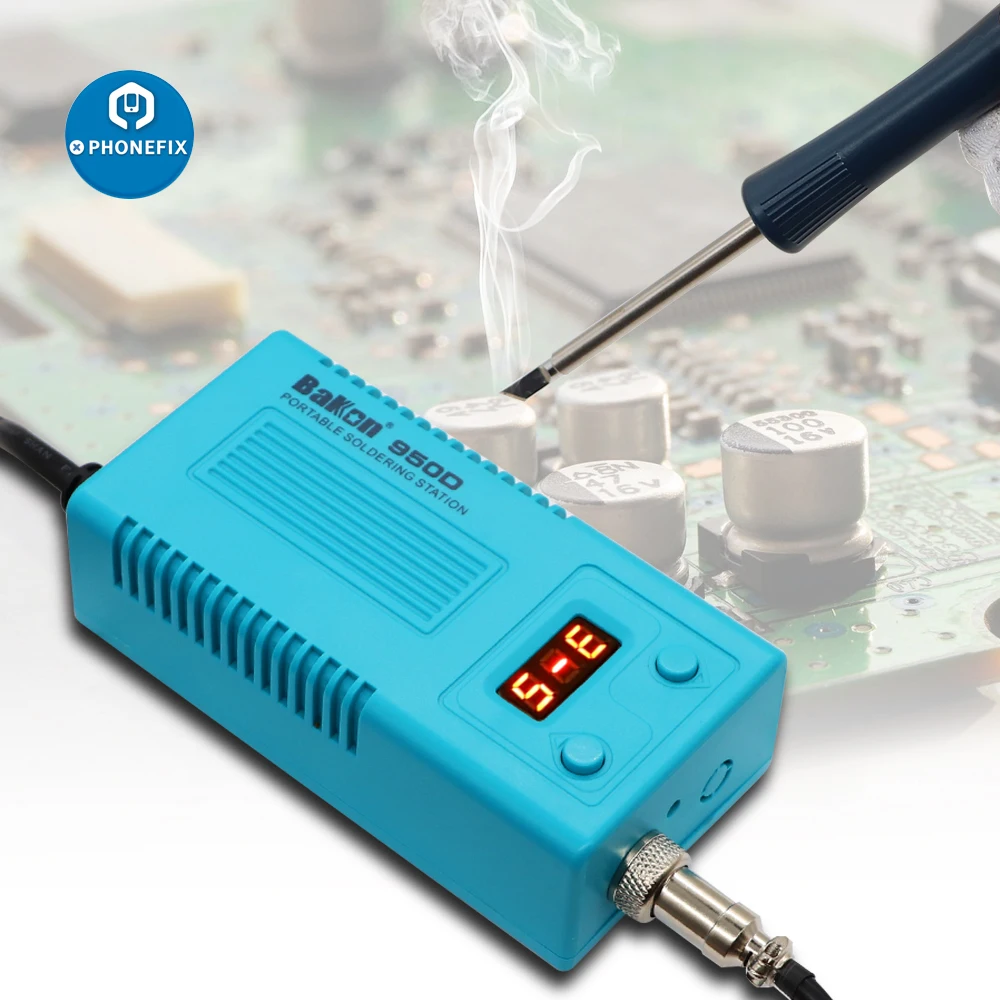 50W Bakon BK950D Electric Soldering Iron Digital Dispaly Soldering Station with T12-BC2/BL/ILS/JL02/KU/K Iron Tips PCB Welding