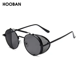 Steampunk Round Sunglasses Men Women Retro Gothic Metal Male's Sun Glasses Fashion Brand Designer Summer Driving Shades