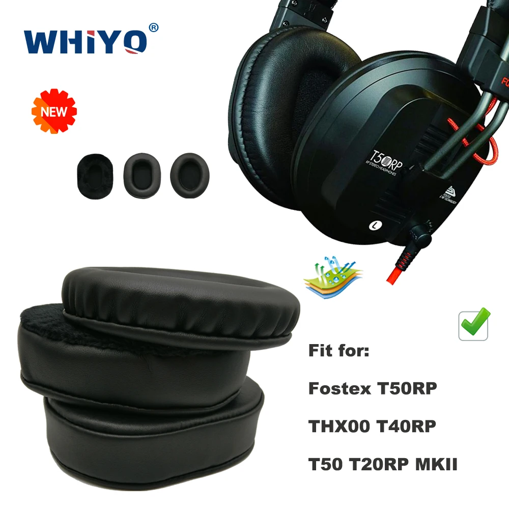 Almohadillas de repuesto para auriculares Fostex T50RP T50 THX00 T40RP T20RP MKII, piezas de cuero, cojín de terciopelo, orejera