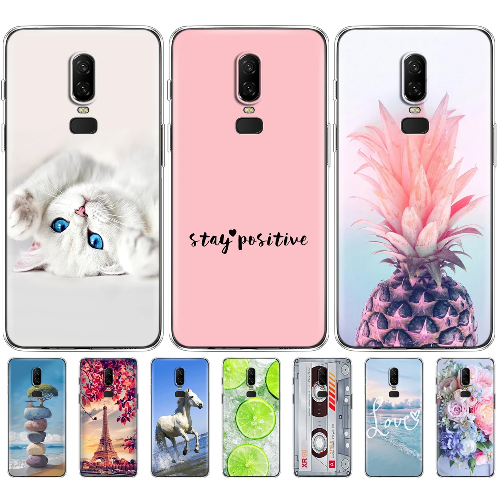 For OnePlus 6 Case Painted Silicon Soft TPU Back Phone Cover For one plus 6 Case Fundas Full Protection Coque Bumper Clear Bags