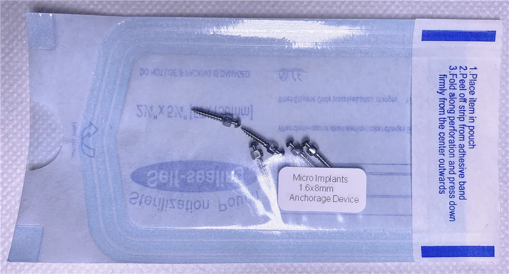 

5 шт./упак. φ 1,6*8 мм TC4 Стоматологические Ортодонтические самосверляющие мини-винты из титанового сплава с микроимплантатами