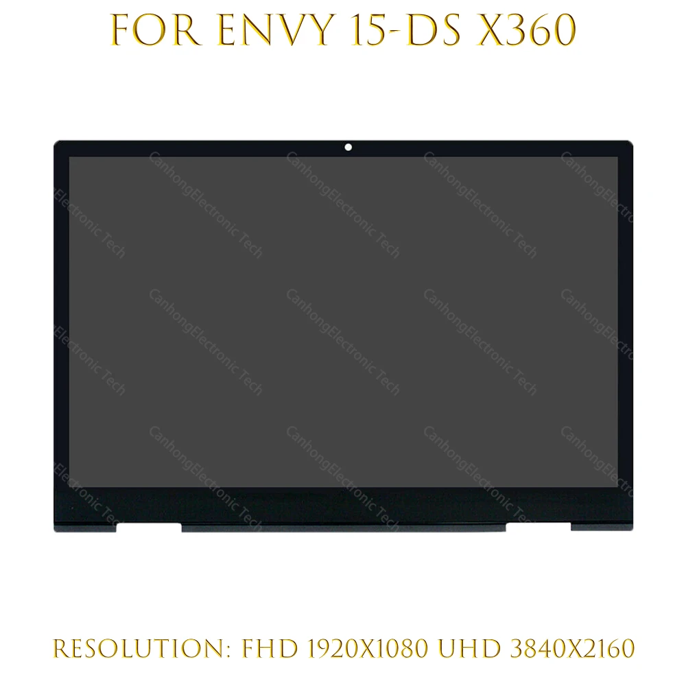 15.6 pins pins fhd 30 pinos para hp envy x360 15-ds lcd substituição do digitador da tela de toque assenbly com quadro L53868-001