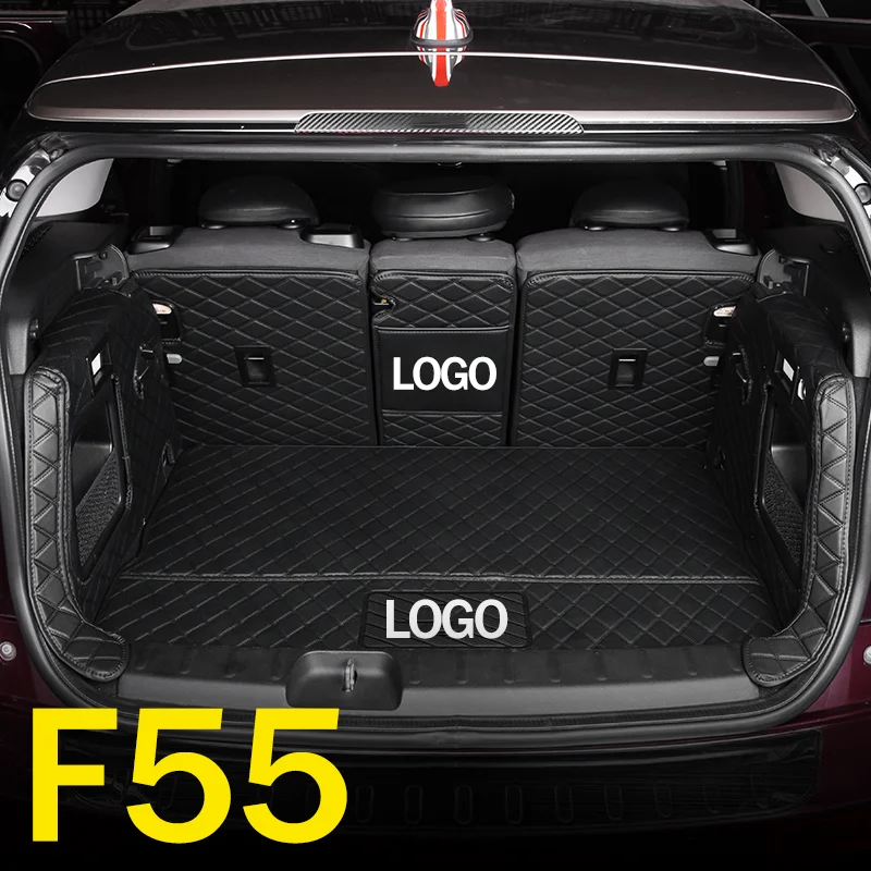 

For MINI COOPER F55 Interior Accessories MINI Mark UK Flag LOGO Leather Car Rear Trunk Tail Box Mat