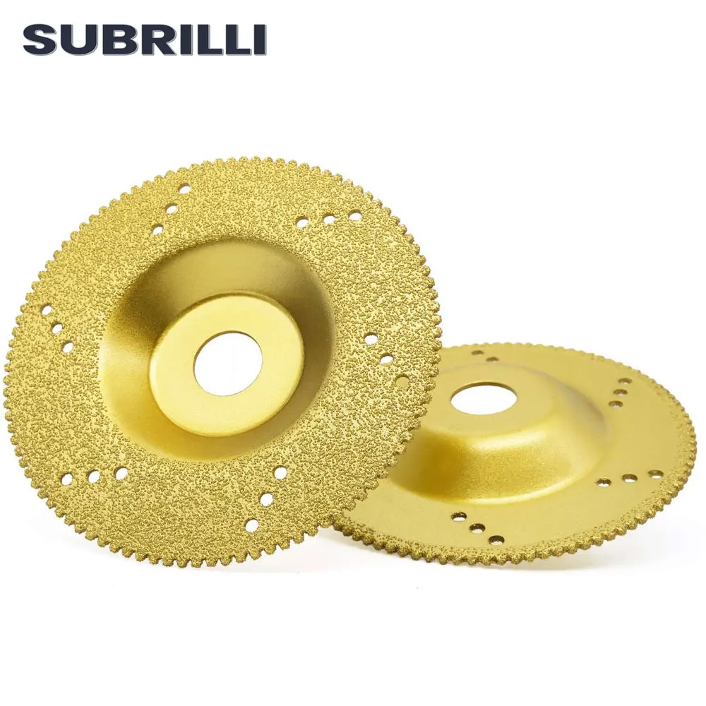 Subrilli 4 "vácuo soldadas disco de corte diamante multi purpose rebolo lixar prato para pedra granito mármore telha de concreto