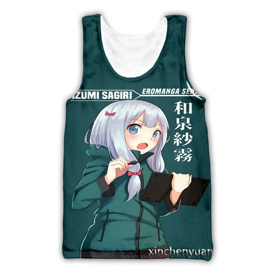 xinchenyuan Sexy Izumi Sagiri Anime 3D Printed Casual Undershirt Summer Streetwear Men's/women's Fashion Vest A103