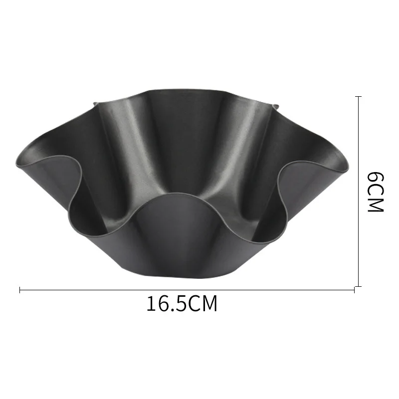 6 inch Non-stick Flower-shaped Tart Mold Carbon Steel Tortilla Salad Bowl Muffin Cake Shell Molds Quiche Pan Baking Tool