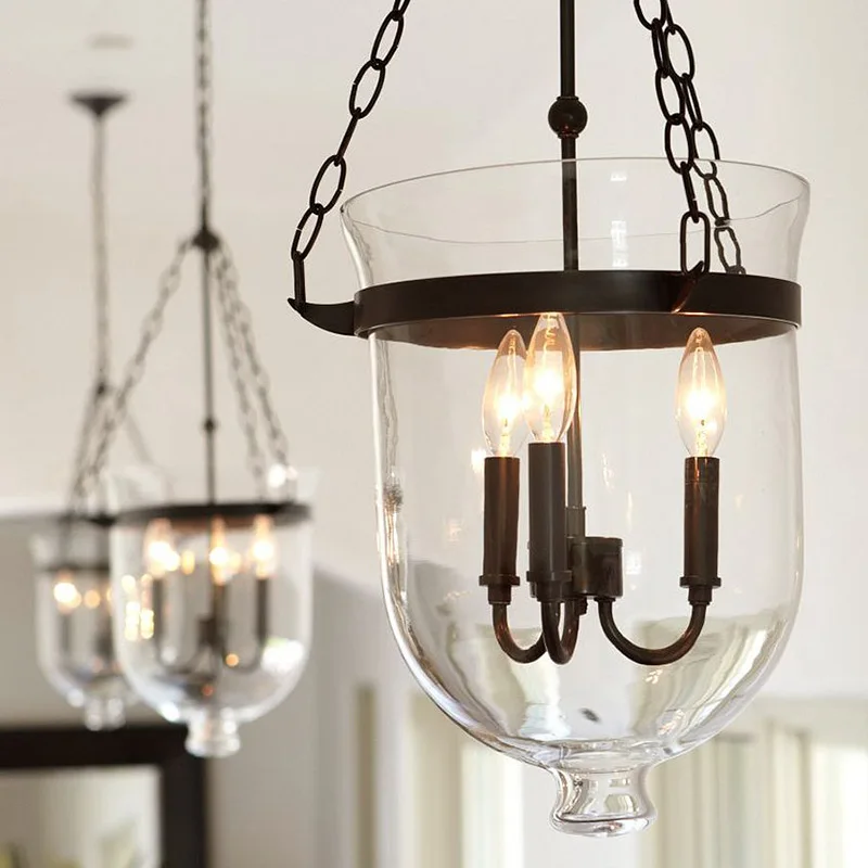 

Retro American Country Loft Iron Pendant Lamp Glass Bucket Mediterranean Bar Warehouse Light Pendant E14 Lighting Fixture