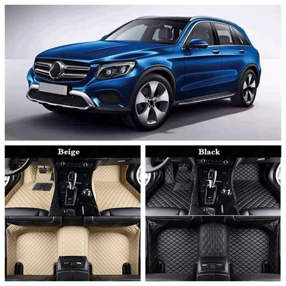 Leather Custom Made Automotive Floor Mats for Mercedes Benz GLC 43 AMG GLC63 AMG GLC250 GLC300 GLC350e Cars Foot Rugs Mat Carpet