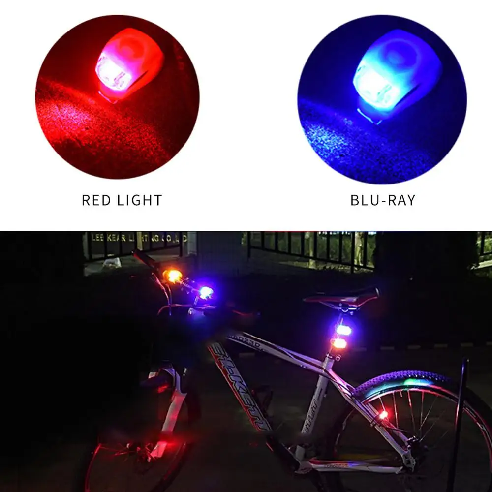 LED Silicone Bicycle Front Rear Light Set 3 Modes Waterproof MTB Mountain Road Bike Cycling Headlight Tail Warning Lamp