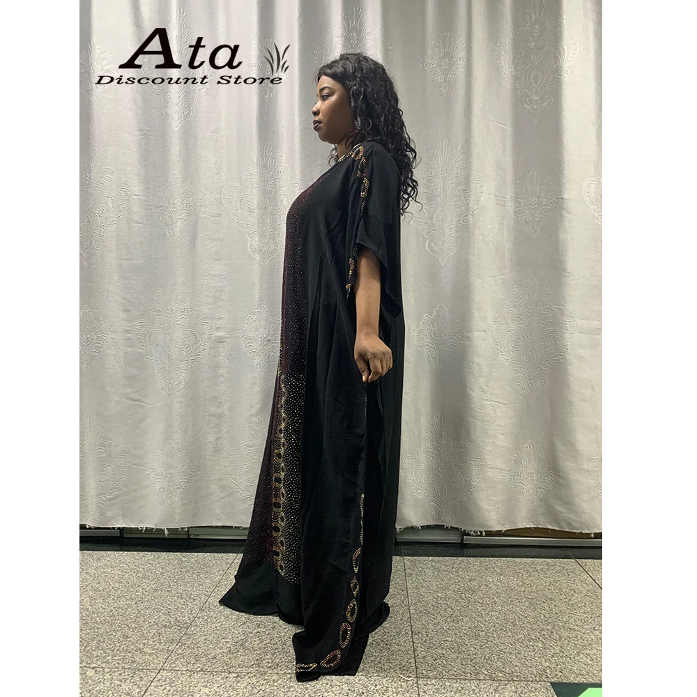 Kaftan Abaya Long Black Dresses Africa Clothing Lady Robe Muslim Islamic Pray Boubou  Women Maxi Turban 100%cotton High Quality