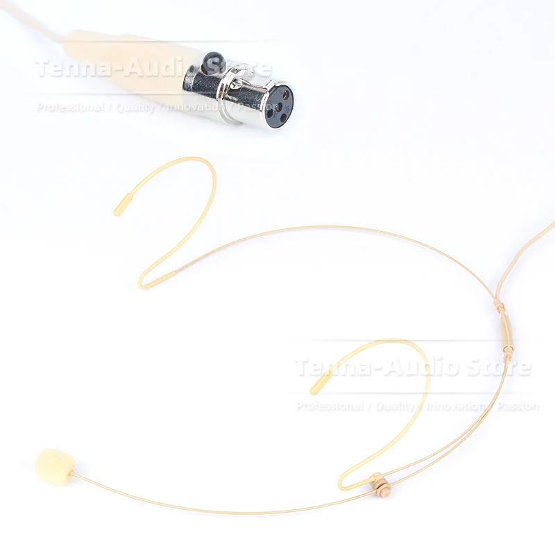 Beige Flesh Color TA4F 4 Pins Mini XLR Tan Headworn Headset Microphone For SHURE QLXD1 SLX1 LX1 UR1 Wireless System Bodypack Mic