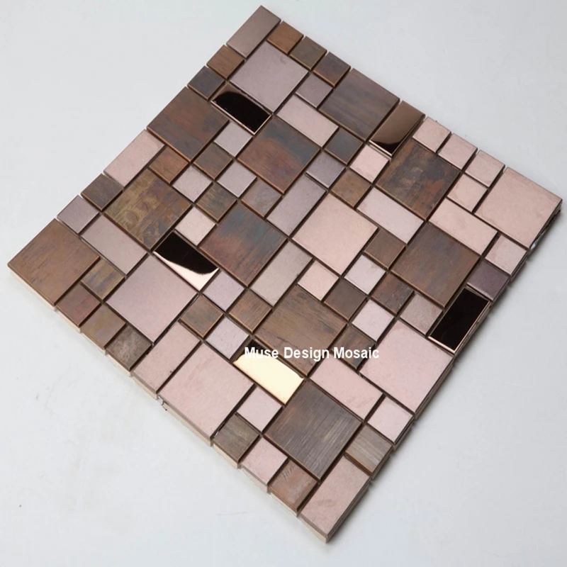 Antique CopperGold Metal Art mosaic tiles,Kitchen Shower Fireplace Wall tiles, MD-MC03