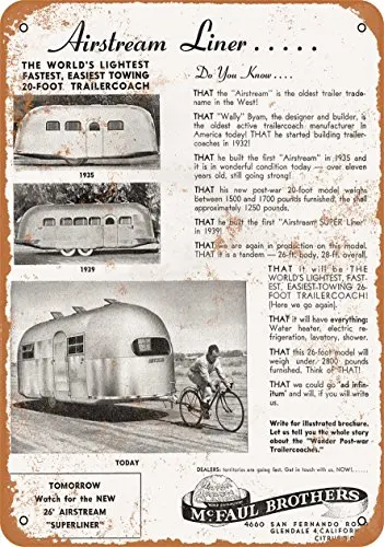 

Metal Sign - 1952 Airstream Liner - Vintage Look Wall Decor for Cafe beer Bar Decoration Crafts