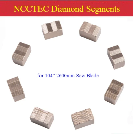 

Diamond segments teeth heads for Diameter 104'' 2600mm 2.6M limestone mine Multi saw blade cutting travertine 15/20mm Height