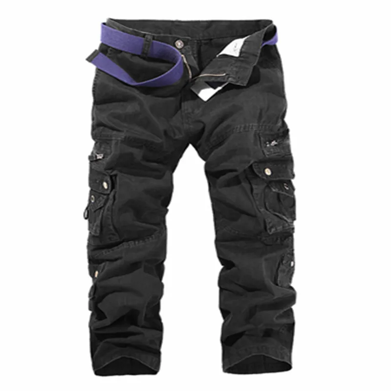 Men Cargo Pants Men Casual Multi-Pocket Cotton Overall Trousers Easy Wash Autumn Army Green Joggers Pants Male Dropshipping