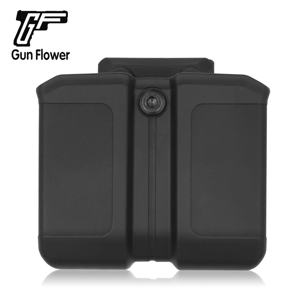 Gun&Flower OWB Universal Polymer Mag Holster Plastic Double Stack Magazine Holder Pouch fit 9mm & 0.4 Caliber