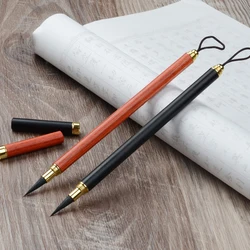 2 Pcs Calligraphy Writing Brush Eebony Sandalwood Hook Line Pen Calligraphy Beginner Art Professional Painting Brush