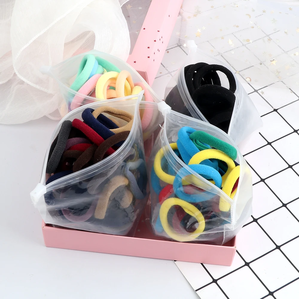 30/50/100pcs Fashion Colorful Hair Bands High Elastic Seamless Hair Ties Girls Women Hair Accessories Scrunchies Ponytail Holder