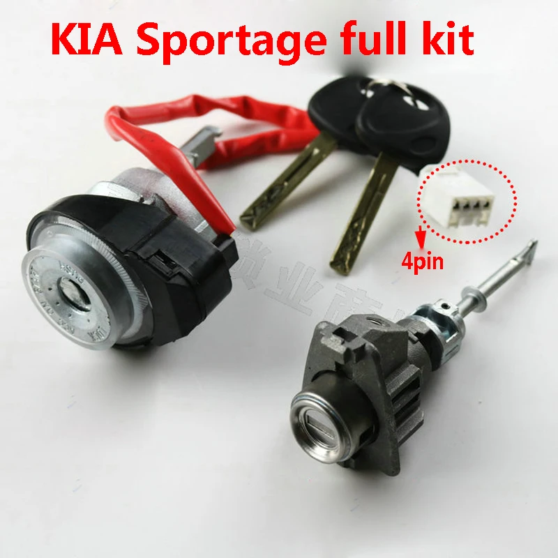 Original Car Lock Full Set Full Lock Key Left Driver Door Lock Cylinder Ignition Lock Cylinder Ignition Key for KIA Sportage