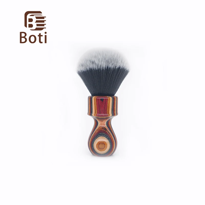 Boti Brush- Annual ring handle and Tuxedo Synthetic Hair Knot Thick Hair Whole Brush Handmade Shaving Brush Men's Beard Tool