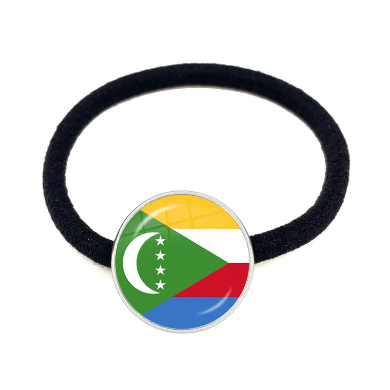 Djibouti,Uganda,Gambia,Congo,Gabon,Comoros,Lesotho,Somalia,Bulgaria National Flag Glass Cabochon Elastic Hair Bands Women Gift