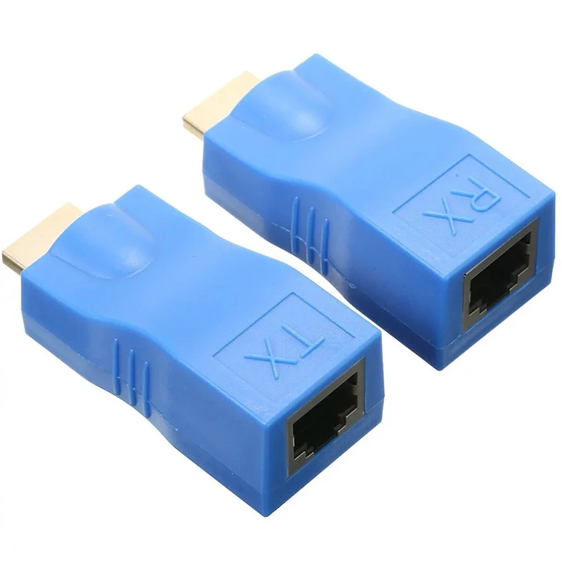 HDMI to RJ45 Network Cable Extender Converter Repeater Over Cat 5e/6 1080P Up to 30m Extender for HDTV HDPC PS4 STB