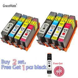 GraceMate 670xl Ink Cartridge Replacement for HP 670 670xl for HP Deskjet 3525 4615 4625 5525 6525 Printer Cartridge with Chips