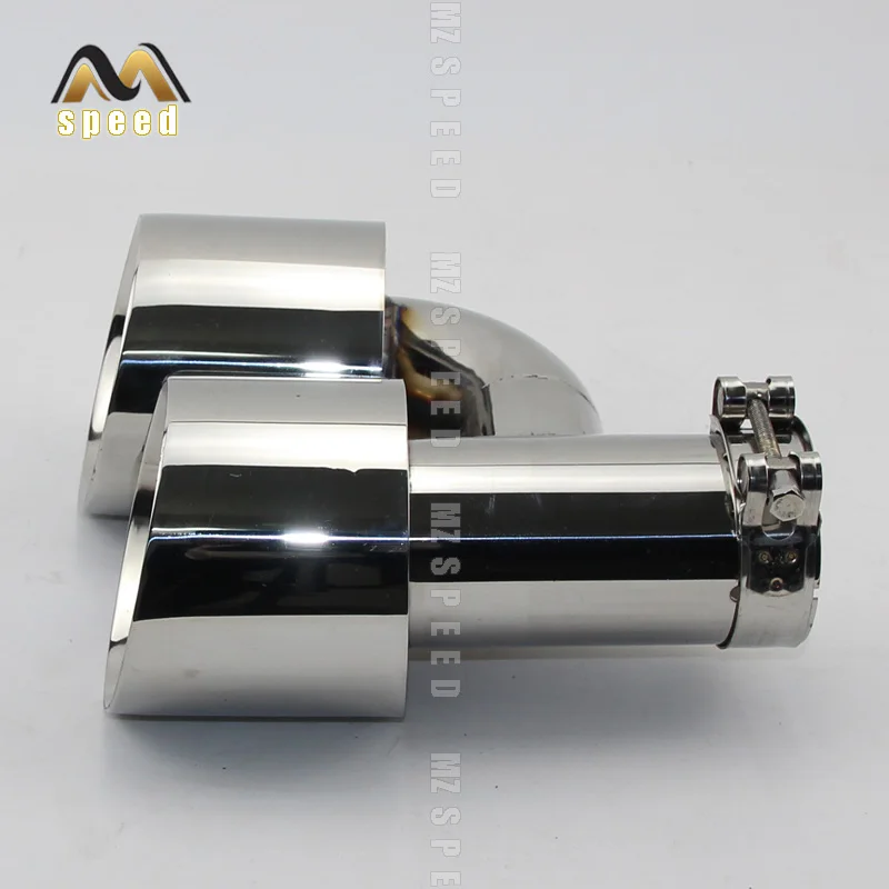 Car Accessories Stainless Steel And Bright Face Without Marked H-Type Double Outlet Straight Edge Exhaust Pipe Tailpipe