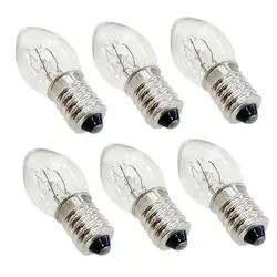 6Pcs/set E14 Light Bulb 220V 10W 100LM 2700K Transparent Warm Color C7 Incandescent Tungsten Night Lamp Bulb Dropship