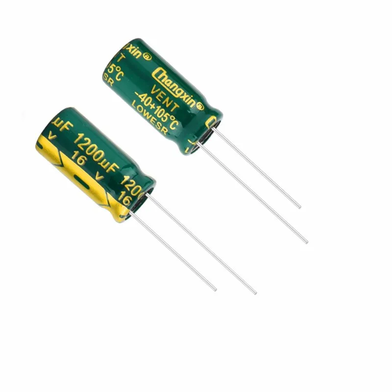 10pcs High frequency low resistance aluminum electrolytic capacitor 16v1200UF 1200uf16v volume: 10x20