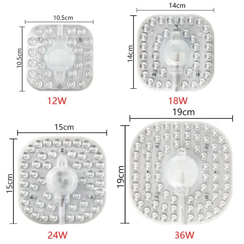 Imagem -05 - Led Anel Painel Círculo Luz Smd2835 Ac220v Conduziu a Placa do Teto Quadrado a Placa da Lâmpada Circular 12w 18 24 36