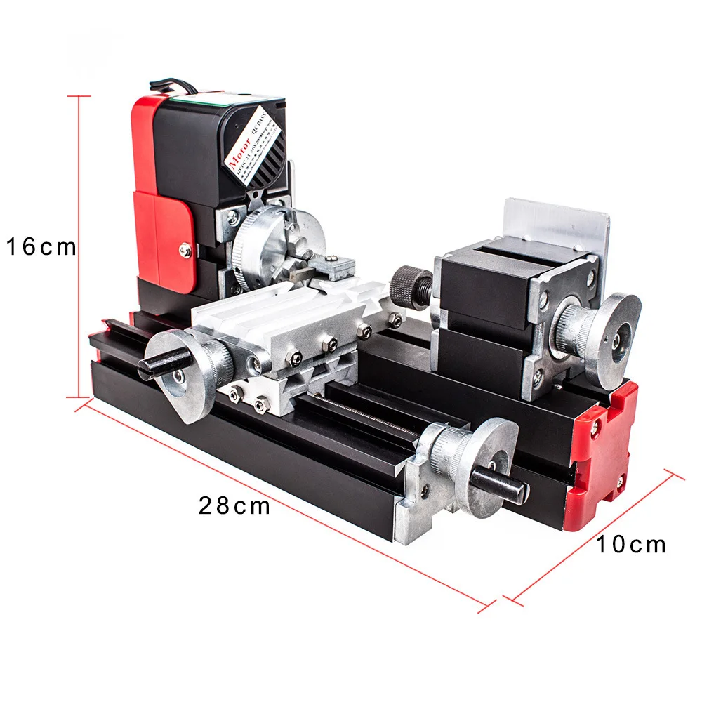 Six-in-one multifunctional woodworking machine tool microcomputer lathe, metal teaching processing machine tool