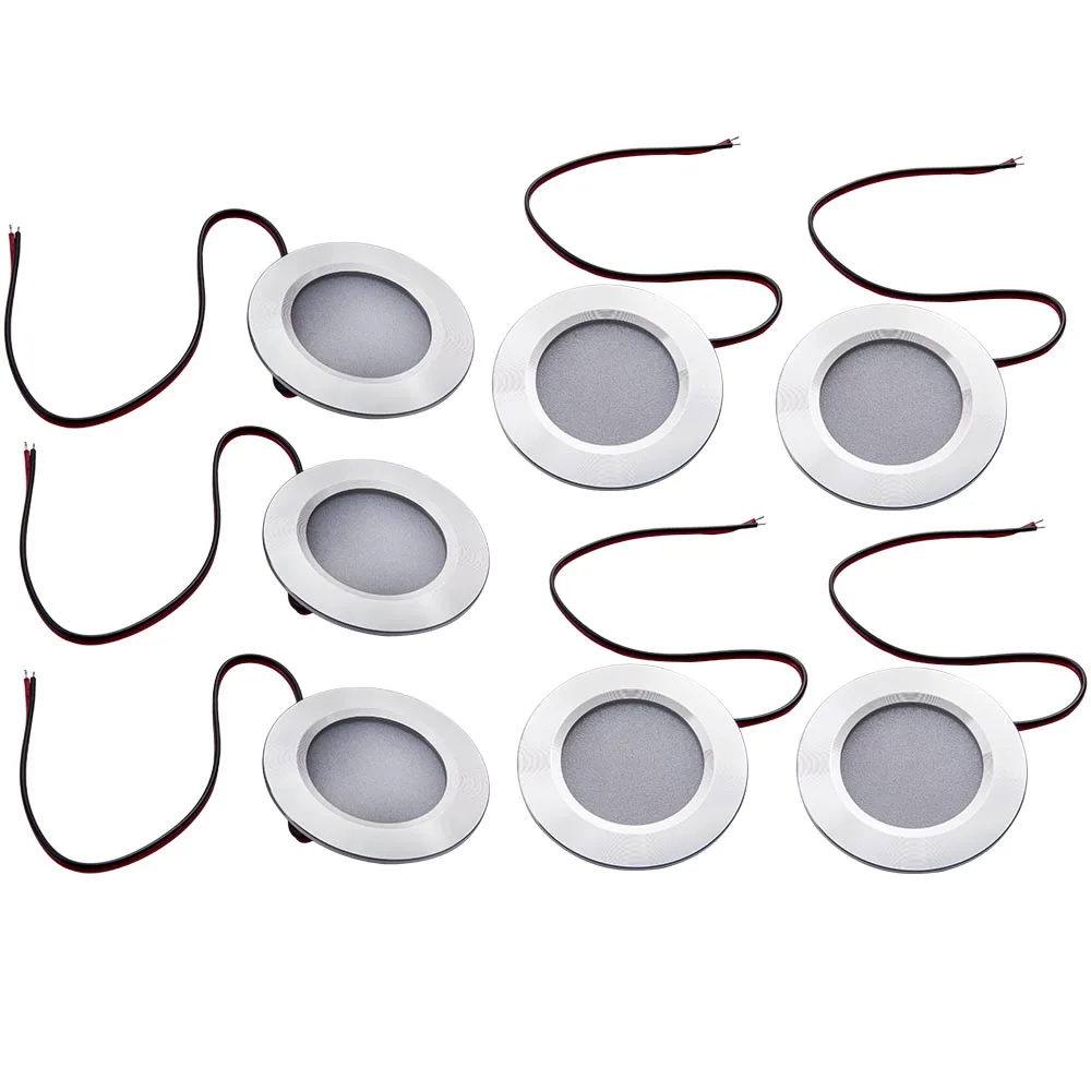 6 PACK INTERIOR RV MARINE LED RECESSED CEILING LIGHTS WARM WHITE 12 VOLT 3W