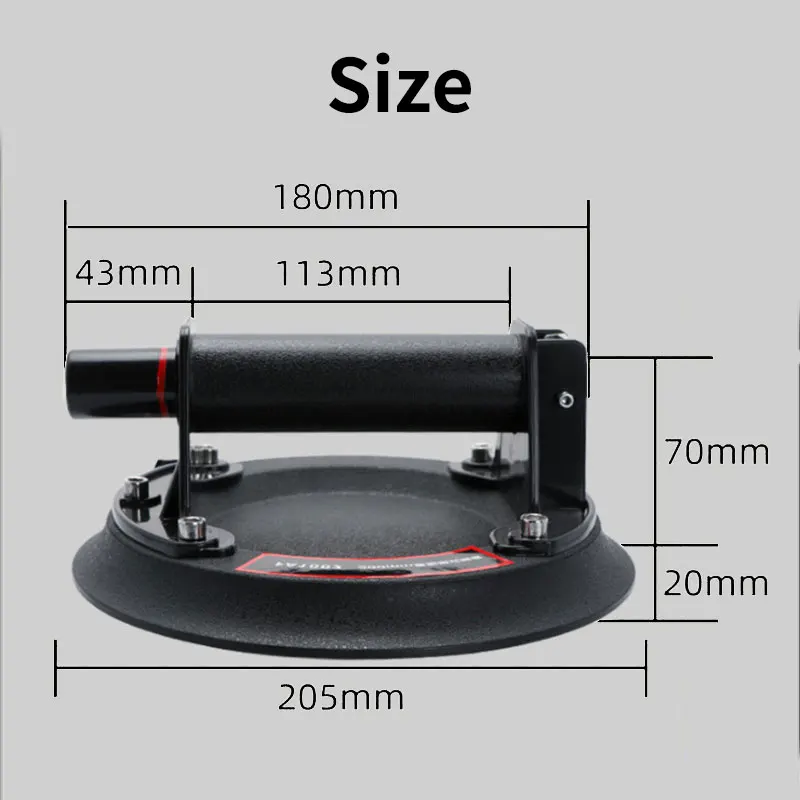 Hoge Kwaliteit Rubber Vacuüm Zuignap Voor Graniet Tegel Glas Lifting Metalen Handvat 200Kg Lager Capaciteit Handpomp Lifter tool